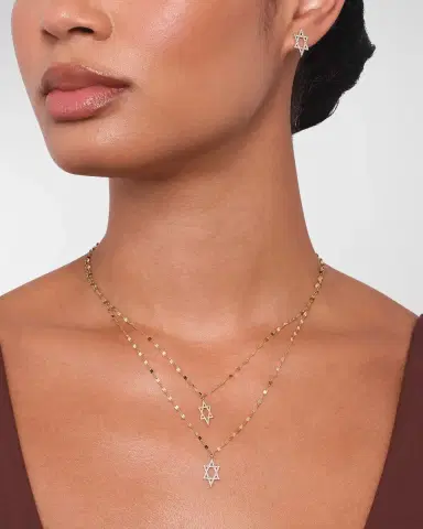LANA 14K Gold Flawless Star of David Pendant Necklace with Jump Ring, 16-18"L | Thumbnail 2