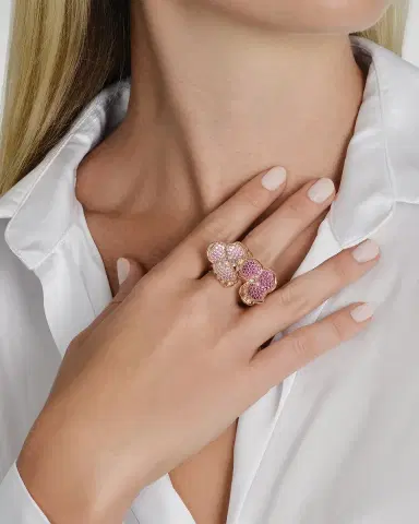 Anabel Aram Jewelry Orchid Double Pave Ring | Thumbnail 2
