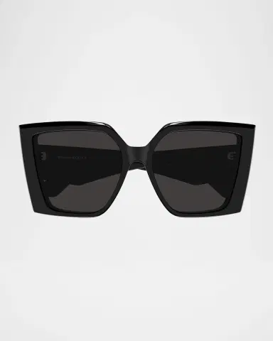 McQueen Square Logo-Print Acetate Sunglasses | Thumbnail 2