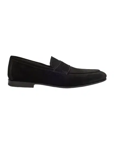 Santoni Men's Carlos Suede Penny Loafers | Thumbnail 1
