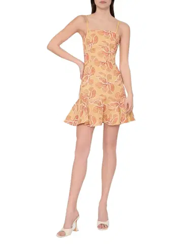 Milly Ciara Floral-Embroidered Flounce Mini Dress | Thumbnail 1 Milly Ciara Floral-Embroidered Flounce Mini Dress | Thumbnail 1