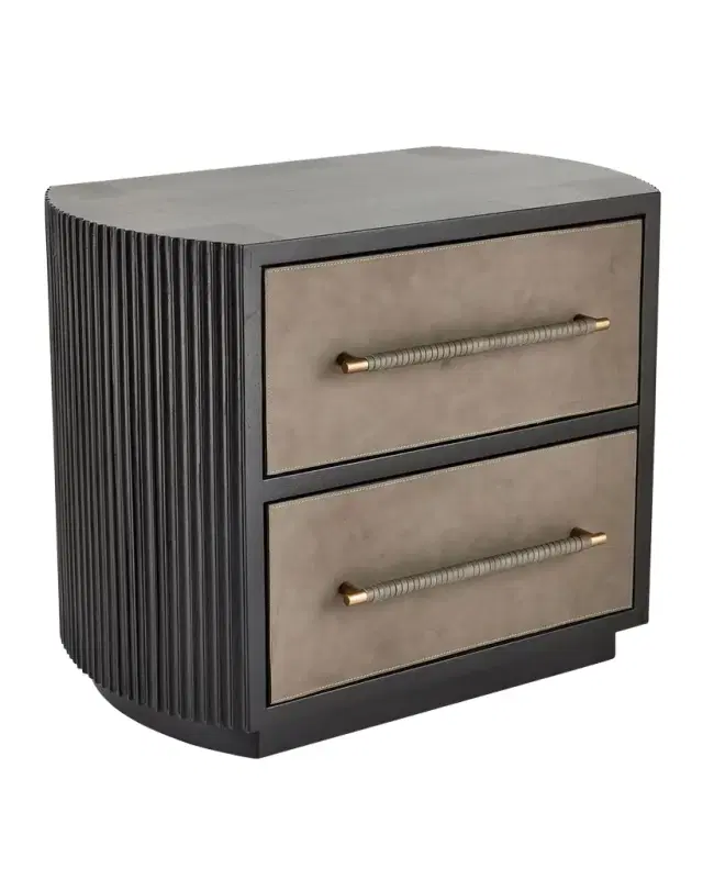 Arteriors Eastchester 2-Drawer Leather Nightstand