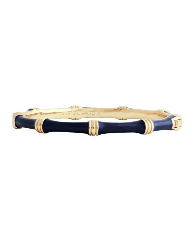 Bamboo Enameled Hinged Bangle