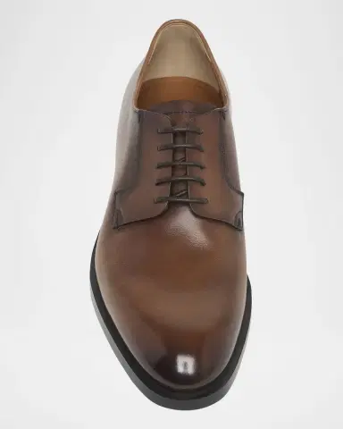 Zegna Men's Leather Lace-Up Derby Loafers | Thumbnail 4 Zegna Men's Leather Lace-Up Derby Loafers | Thumbnail 4