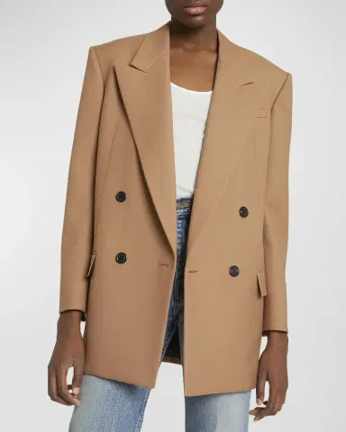 Saint Laurent Double-Breasted Oversize Wool Blazer Jacket | Thumbnail 4 Saint Laurent Double-Breasted Oversize Wool Blazer Jacket | Thumbnail 4