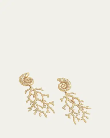 Anabel Aram Jewelry Shell with Coral Drop Earrings | Thumbnail 3
