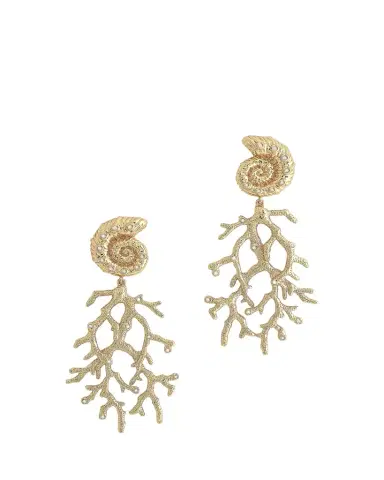 Anabel Aram Jewelry Shell with Coral Drop Earrings | Thumbnail 1