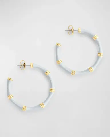 Anabel Aram Jewelry Bamboo Enameled Hoop Earrings | Thumbnail 3