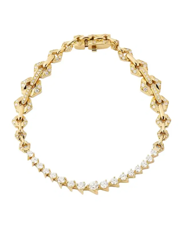18k Yellow Gold Diamond Flow Bond Bracelet
