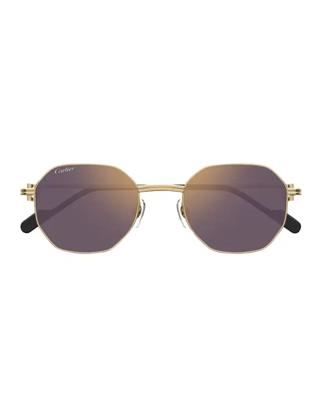 Cartier Mirrored Round Metal Sunglasses