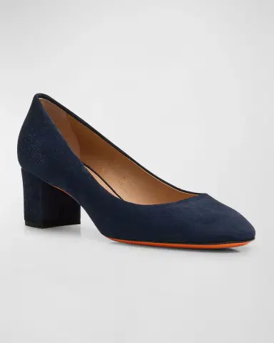 Santoni 50mm Suede Block-Heel Pumps | Thumbnail 3 Santoni 50mm Suede Block-Heel Pumps | Thumbnail 3