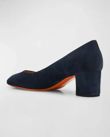 Santoni 50mm Suede Block-Heel Pumps | Thumbnail 4 Santoni 50mm Suede Block-Heel Pumps | Thumbnail 4