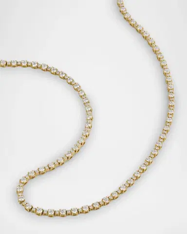 Neiman Marcus Diamonds 18K Yellow Gold Diamond Tennis Necklace, 17"L, 8.37tcw | Thumbnail 2 Neiman Marcus Diamonds 18K Yellow Gold Diamond Tennis Necklace, 17"L, 8.37tcw | Thumbnail 2