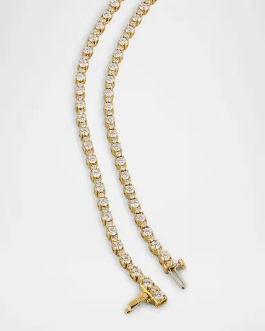 Neiman Marcus Diamonds 18K Yellow Gold Diamond Tennis Necklace, 17"L, 8.37tcw | Thumbnail 3 Neiman Marcus Diamonds 18K Yellow Gold Diamond Tennis Necklace, 17"L, 8.37tcw | Thumbnail 3