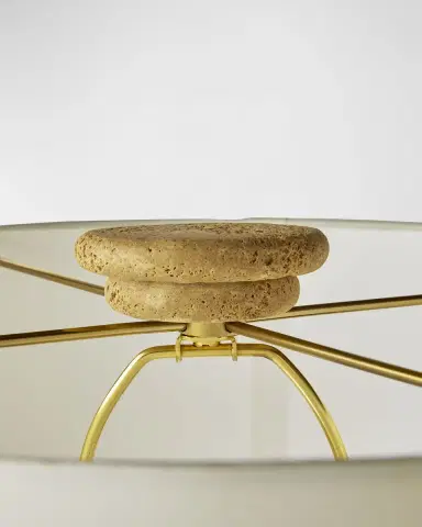 Arteriors Eros 30" Faux Travertine Table Lamp | Thumbnail 4