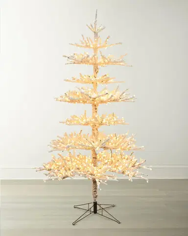 Winward Home Flocked Twig Pine Pre-Lit LED Christmas Tree, 7.5 ' | Thumbnail 1