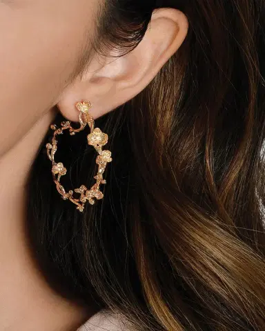 Anabel Aram Jewelry Orchid Hoop Earrings | Thumbnail 2