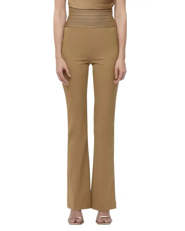Herve Leger Emery Bandage-Waist Flared Pants
