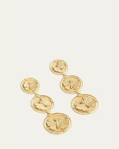Anabel Aram Jewelry Butterfly Coin Drop Earrings | Thumbnail 3