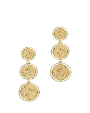 Anabel Aram Jewelry Butterfly Coin Drop Earrings | Thumbnail 1