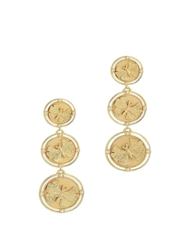 Anabel Aram Jewelry Butterfly Coin Drop Earrings