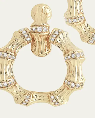 Anabel Aram Jewelry Bamboo Double Hoop Earrings | Thumbnail 4
