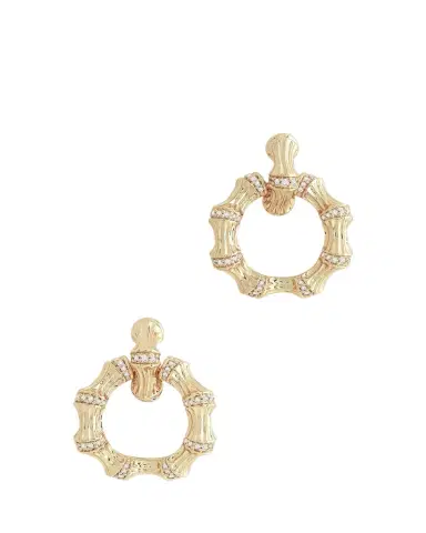 Anabel Aram Jewelry Bamboo Double Hoop Earrings | Thumbnail 1