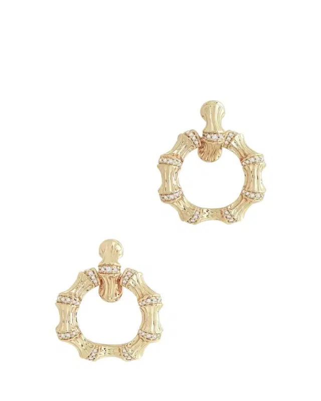 Anabel Aram Jewelry Bamboo Double Hoop Earrings