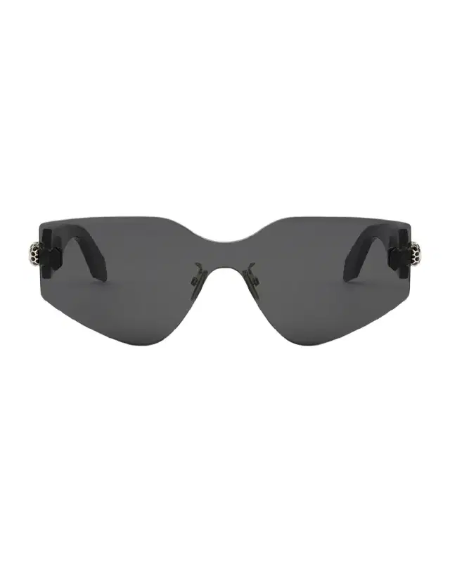 BVLGARI Serpenti Rimless Metal & Nylon Shield Sunglasses