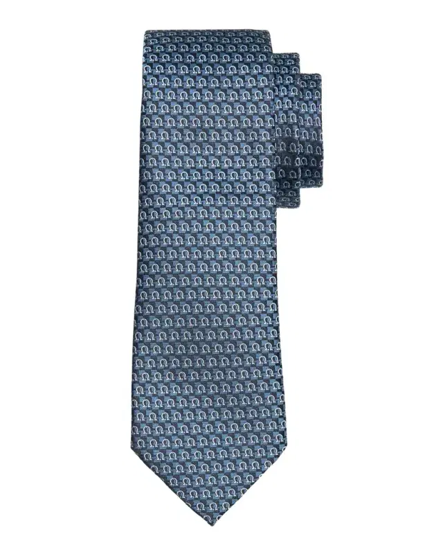 Men 's Gancini Printed Silk Tie