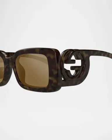 Gucci Monochrome GG Rectangle Acetate Sunglasses | Thumbnail 2 Gucci Monochrome GG Rectangle Acetate Sunglasses | Thumbnail 2