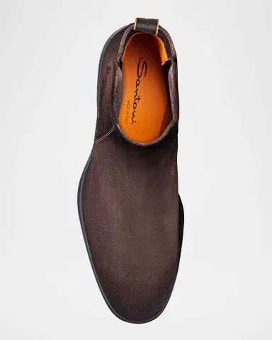 Santoni Men's Easy Suede Chelsea Boots | Thumbnail 4