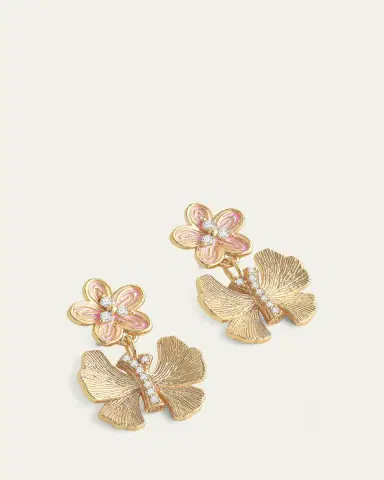 Anabel Aram Jewelry Butterfly with Enamel Flower Earrings | Thumbnail 3 Anabel Aram Jewelry Butterfly with Enamel Flower Earrings | Thumbnail 3