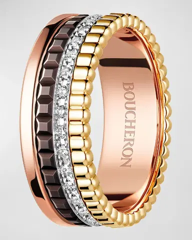 Boucheron Quatre 18K Gold Classique Small Band Diamond Ring | Thumbnail 3 Boucheron Quatre 18K Gold Classique Small Band Diamond Ring | Thumbnail 3