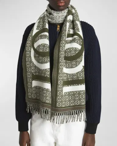 Loewe Love Anagram Wool & Cashmere Scarf | Thumbnail 2