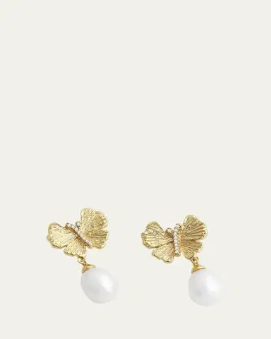 Anabel Aram Jewelry Butterfly with Pearl Drop Earrings | Thumbnail 3 Anabel Aram Jewelry Butterfly with Pearl Drop Earrings | Thumbnail 3