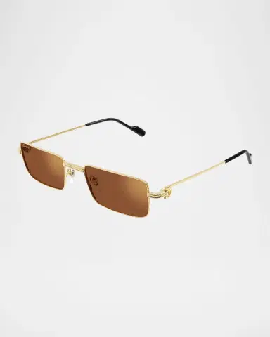 Cartier Men 's Metal Rectangle Sunglasses | Thumbnail 3