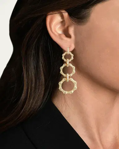 Anabel Aram Jewelry Bamboo Long Chain Earrings | Thumbnail 2