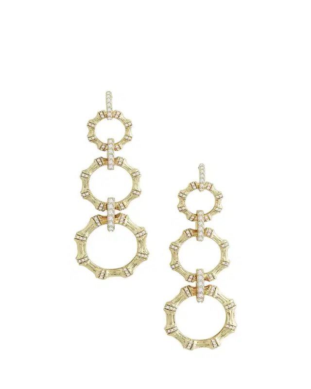 Anabel Aram Jewelry Bamboo Long Chain Earrings