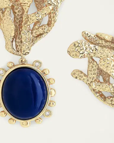 Anabel Aram Jewelry Kelp with Lapis Drop Earrings | Thumbnail 4 Anabel Aram Jewelry Kelp with Lapis Drop Earrings | Thumbnail 4