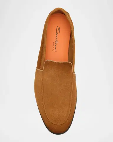 Santoni Men's Malibu Suede Slip-On Sport Loafers | Thumbnail 4 Santoni Men's Malibu Suede Slip-On Sport Loafers | Thumbnail 4