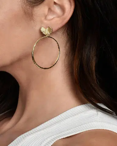 Anabel Aram Jewelry Butterfly Single Hoop Earrings | Thumbnail 2