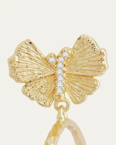 Anabel Aram Jewelry Butterfly Single Hoop Earrings | Thumbnail 4