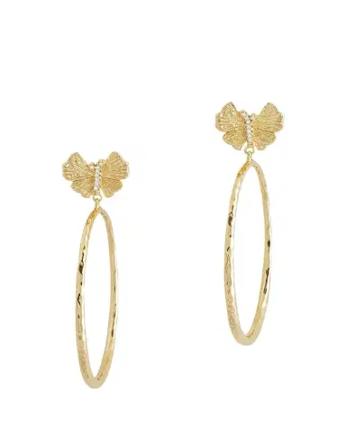 Anabel Aram Jewelry Butterfly Single Hoop Earrings | Thumbnail 1
