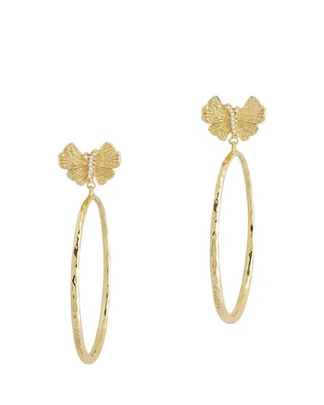 Anabel Aram Jewelry Butterfly Single Hoop Earrings