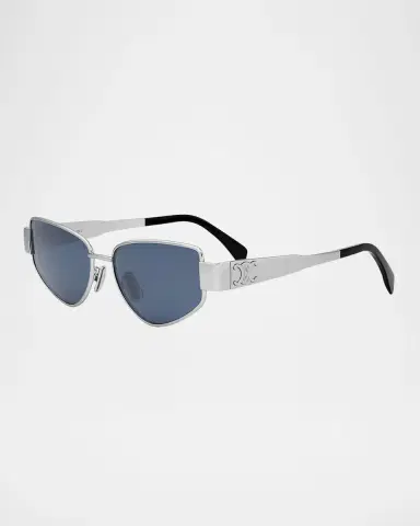 Celine Men 's Triomphe Metal Cat-Eye Sunglasses | Thumbnail 2