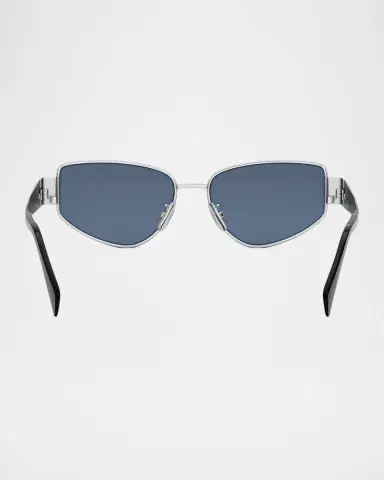 Celine Men 's Triomphe Metal Cat-Eye Sunglasses | Thumbnail 4