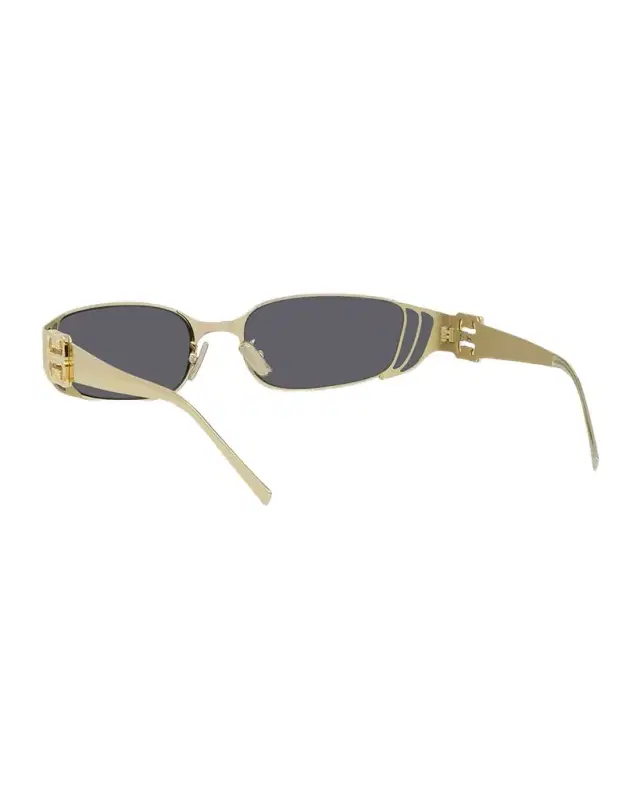 4G Liquid Metal and Nylon Rectangle Sunglasses