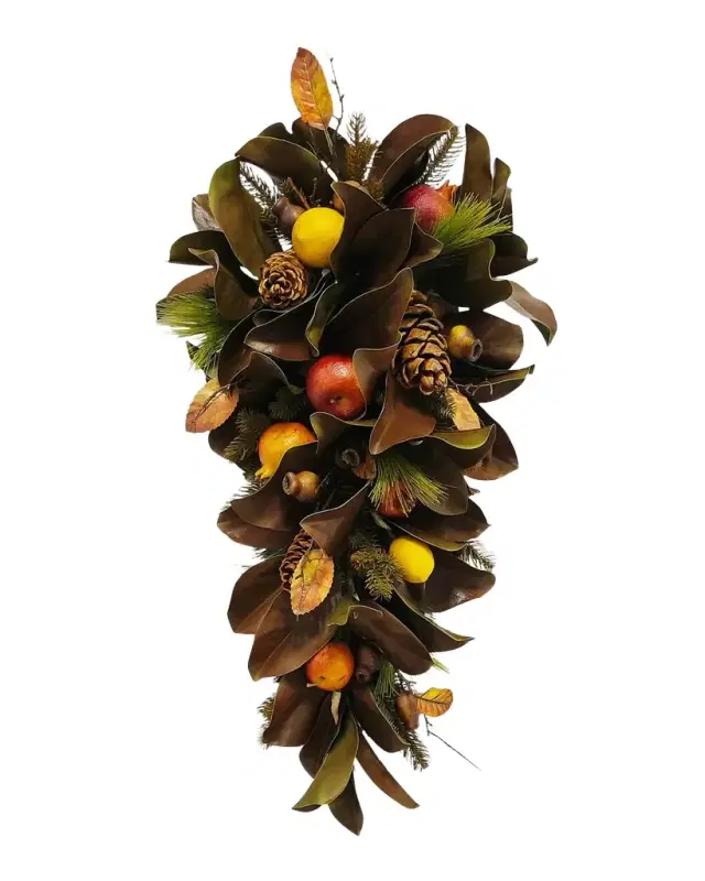Winward Home Magnolia Leaf and Fruit Cone Door Spray