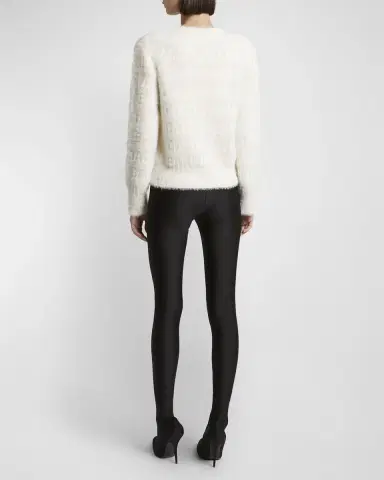 Balenciaga Furry All Over Mock-Neck Logo Sweater | Thumbnail 6